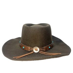 NWT FRYE Womens Western Cowgirl Rodeo Boho Adjustable Hat Brown